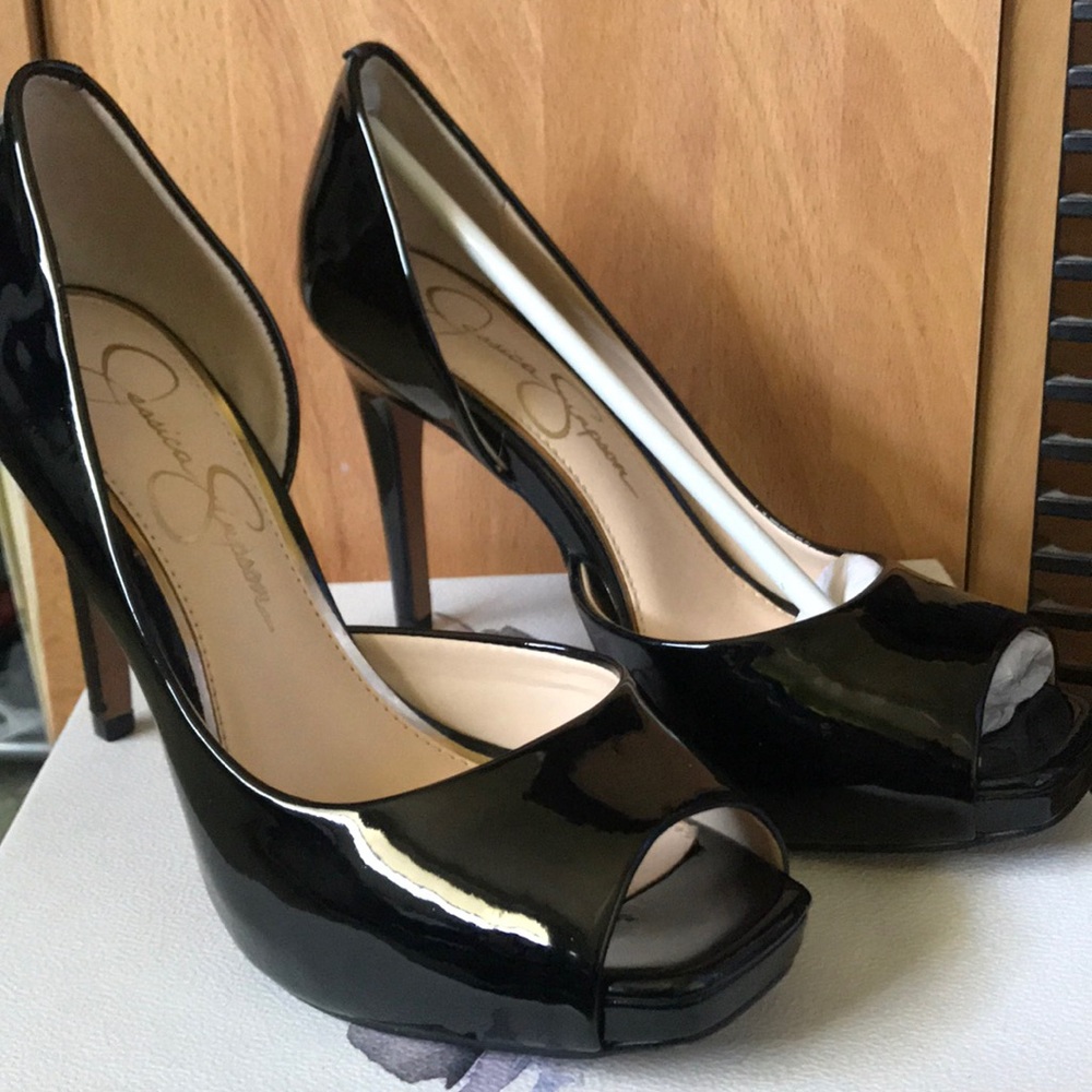 Jessica Simpson Black Patent Leather Heels